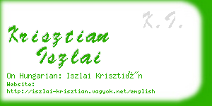 krisztian iszlai business card